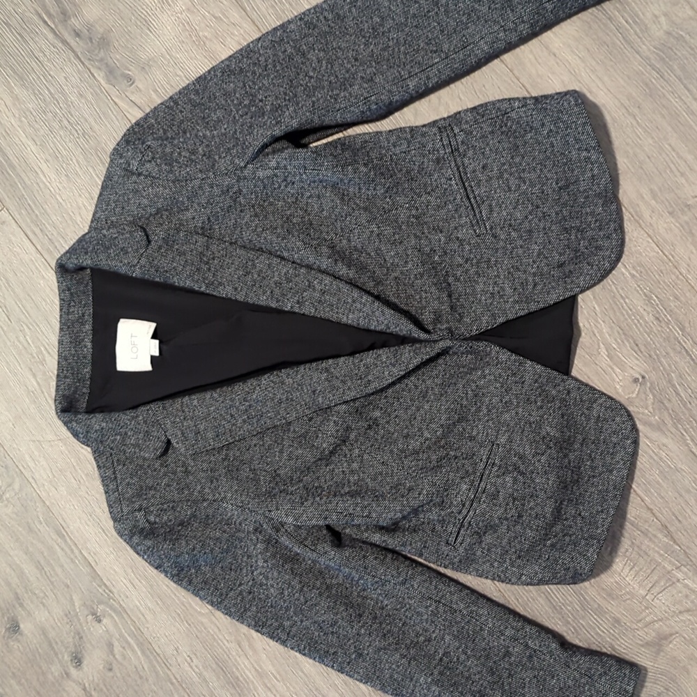 Loft Wool Blend Slightly Cropped Blazer